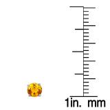 1.50 Carat (ctw) 10K White Gold Round Cut Citrine Ladies Solitaire Stud Earrings 1 1/2 CT