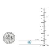 1.50 Carat (Ctw) Sterling Silver Round Cut Aquamarine Ladies Solitaire Stud Earrings 1 1/2 CT