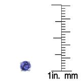 1.50 Carat (ctw) 14K White Gold Round Cut Tanzanite Ladies Solitaire Stud Earrings 1 1/2 CT