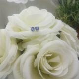1.50 Carat (ctw) 14K White Gold Round Cut Tanzanite Ladies Solitaire Stud Earrings 1 1/2 CT