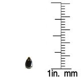 1.00 Carat (ctw) 10K Yellow Gold Pear Cut Black Sapphire Ladies Solitaire Stud Earrings 1 CT