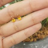 1.00 Carat (ctw) 10K White Gold Pear Cut Citrine Ladies Solitaire Stud Earrings 1 CT