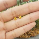 1.00 Carat (ctw) 10K White Gold Pear Cut Citrine Ladies Solitaire Stud Earrings 1 CT
