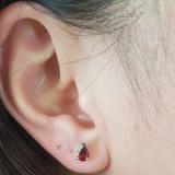 1.00 Carat (ctw) 10K White Gold Pear Cut Garnet Ladies Solitaire Stud Earrings 1 CT