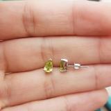 1.00 Carat (ctw) 10K White Gold Pear Cut Peridot Ladies Solitaire Stud Earrings 1 CT
