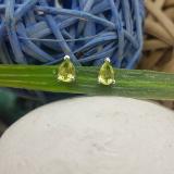 1.00 Carat (ctw) 10K White Gold Pear Cut Peridot Ladies Solitaire Stud Earrings 1 CT