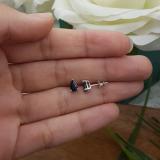 1.00 Carat (Ctw) Sterling Silver Pear Cut Blue Sapphire Ladies Solitaire Stud Earrings 1 CT
