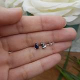 1.00 Carat (Ctw) Sterling Silver Pear Cut Blue Sapphire Ladies Solitaire Stud Earrings 1 CT