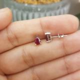1.00 Carat (ctw) 10K White Gold Pear Cut Ruby Ladies Solitaire Stud Earrings 1 CT