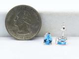 7x5mm Pear Blue Topaz Solitaire Stud Earrings for Her in 925 Sterling Silver