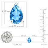 7x5mm Pear Blue Topaz Solitaire Stud Earrings for Her in 925 Sterling Silver