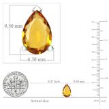 7x5mm Pear Citrine Stud Earrings for Her in 925 Sterling Silver