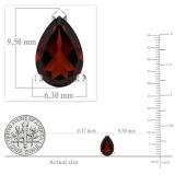 7x5mm Pear Garnet Solitaire Stud Earrings for Her in 925 Sterling Silver in Screw Back