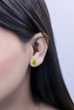 7x5mm Pear Peridot Stud Earrings for Her in 925 Sterling Silver