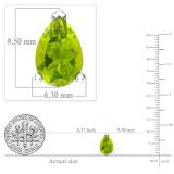 7x5mm Pear Peridot Stud Earrings for Her in 925 Sterling Silver