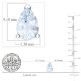 7x5mm Pear Aquamarine Stud Earrings for Her in 925 Sterling Silver