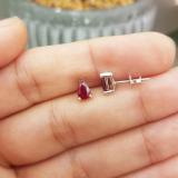 1.50 Carat (Ctw) Sterling Silver Pear Cut Ruby Ladies Solitaire Stud Earrings 1 1/2 CT