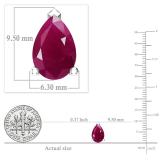 1.50 Carat (Ctw) Sterling Silver Pear Cut Ruby Ladies Solitaire Stud Earrings 1 1/2 CT