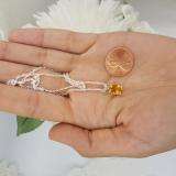 1.00 Carat (ctw) Sterling Silver Oval Cut Citrine Ladies Solitaire Pendant (Chain Included) 1 CT