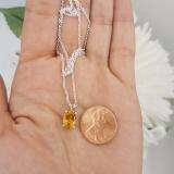 1.50 Carat (ctw) Sterling Silver Oval Cut Citrine Ladies Solitaire Pendant (Chain Included) 1 1/2 CT