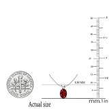 1.50 Carat (ctw) Sterling Silver Oval Cut Garnet Ladies Solitaire Pendant (Chain Included) 1 1/2 CT