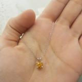 1.00 Carat (ctw) Sterling Silver Round Cut Citrine Ladies Solitaire Pendant (Chain Included) 1 CT
