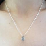 1.00 Carat (ctw) Sterling Silver Round Cut Aquamarine Ladies Solitaire Pendant (Chain Included) 1 CT