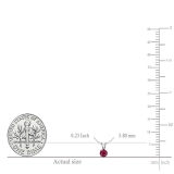 1.00 Carat (ctw) Sterling Silver Round Cut Ruby Ladies Solitaire Pendant (Chain Included) 1 CT