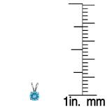 1.50 Carat (ctw) Sterling Silver Round Cut Blue topaz Ladies Solitaire Pendant (Chain Included) 1 1/2 CT