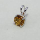 1.50 Carat (ctw) Sterling Silver Round Cut Citrine Ladies Solitaire Pendant (Chain Included) 1 1/2 CT