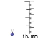 1.50 Carat (ctw) Sterling Silver Round Cut Tanzanite Ladies Solitaire Pendant (Chain Included) 1 1/2 CT