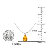 1.00 Carat (ctw) Sterling Silver Pear Cut Citrine Ladies Solitaire Pendant (Chain Included) 1 CT