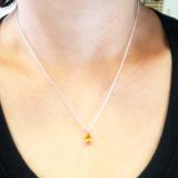 1.00 Carat (ctw) Sterling Silver Pear Cut Citrine Ladies Solitaire Pendant (Chain Included) 1 CT
