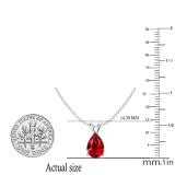 1.00 Carat (ctw) Sterling Silver Pear Cut Garnet Ladies Solitaire Pendant (Chain Included) 1 CT