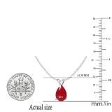 1.00 Carat (ctw) Sterling Silver Pear Cut Ruby Ladies Solitaire Pendant (Chain Included) 1 CT