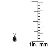 1.50 Carat (ctw) Sterling Silver Pear Cut Black Sapphire Ladies Solitaire Pendant (Chain Included) 1 1/2 CT