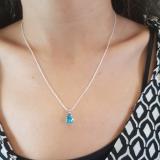1.50 Carat (ctw) Sterling Silver Pear Cut Blue topaz Ladies Solitaire Pendant (Chain Included) 1 1/2 CT
