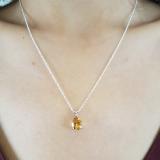 1.50 Carat (ctw) Sterling Silver Pear Cut Citrine Ladies Solitaire Pendant (Chain Included) 1 1/2 CT