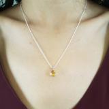 1.50 Carat (ctw) Sterling Silver Pear Cut Citrine Ladies Solitaire Pendant (Chain Included) 1 1/2 CT