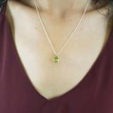 1.50 Carat (ctw) Sterling Silver Pear Cut Peridot Ladies Solitaire Pendant (Chain Included) 1 1/2 CT