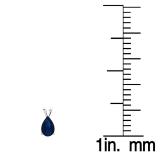 1.50 Carat (ctw) Sterling Silver Pear Cut Blue Sapphire Ladies Solitaire Pendant (Chain Included) 1 1/2 CT