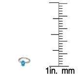 1.00 Carat (Ctw) Sterling Silver Oval Cut Blue Topaz Ladies Solitaire Bridal Engagement Ring 1 CT