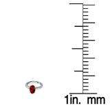 1.00 Carat (Ctw) Sterling Silver Oval Cut Garnet Ladies Solitaire Bridal Engagement Ring 1 CT