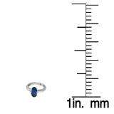 1.50 Carat (Ctw) Sterling Silver Oval Cut Blue Sapphire Ladies Solitaire Bridal Engagement Ring 1 1/2 CT