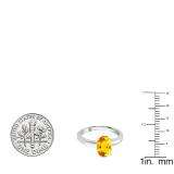 1.50 Carat (Ctw) Sterling Silver Oval Cut Citrine Ladies Solitaire Bridal Engagement Ring 1 1/2 CT