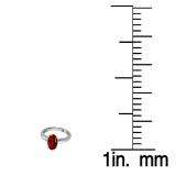1.50 Carat (Ctw) Sterling Silver Oval Cut Garnet Ladies Solitaire Bridal Engagement Ring 1 1/2 CT