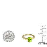 14K Yellow Gold 9X7 MM Oval Cut Peridot Ladies Solitaire Bridal Engagement Ring