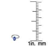 1.50 Carat (Ctw) Sterling Silver Oval Cut Tanzanite Ladies Solitaire Bridal Engagement Ring 1 1/2 CT