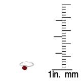 1.00 Carat (ctw) Sterling Silver Round Cut Garnet Ladies Solitaire Bridal Engagement Ring 1 CT