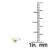 1.00 Carat (ctw) Sterling Silver Round Cut Peridot Ladies Solitaire Bridal Engagement Ring 1 CT